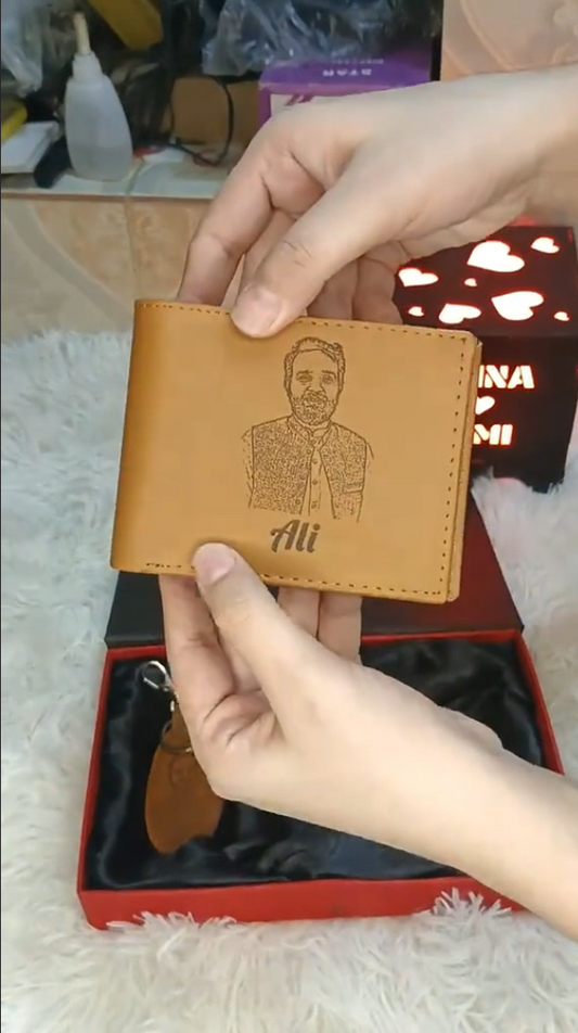 Leather Wallet + Keychain