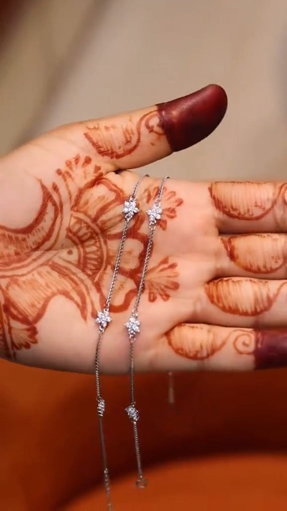 Sliver Star Anklet/pazaib Pair