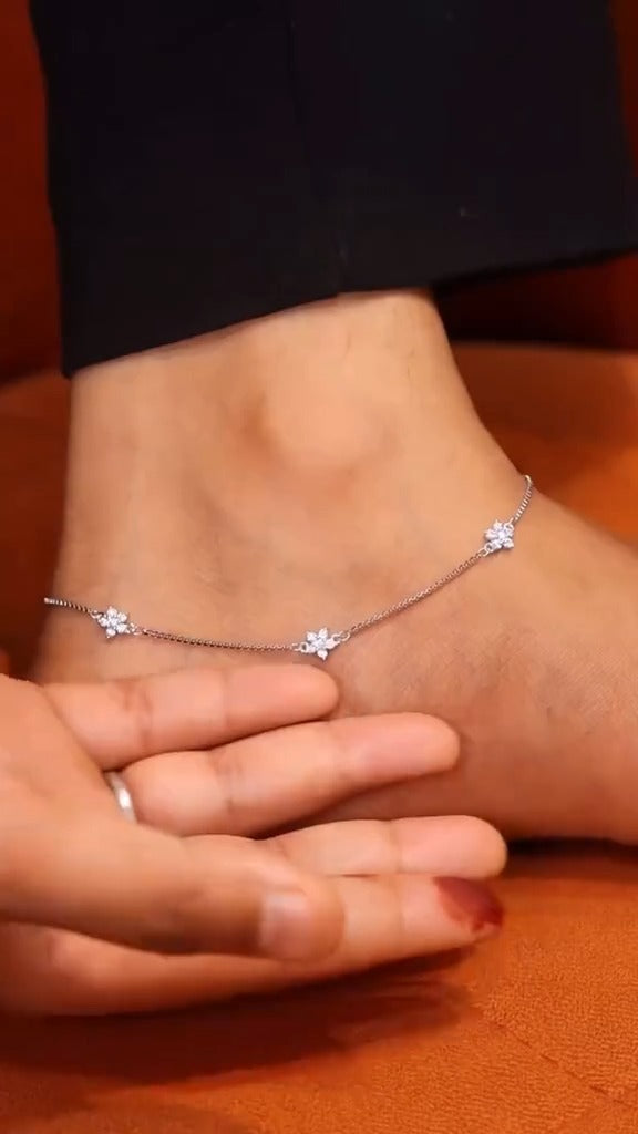 Sliver Star Anklet/pazaib Pair