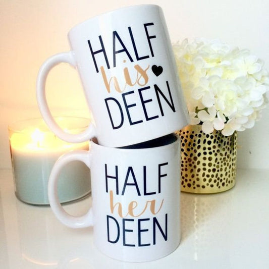 Half His Deen &amp; Half Her Deen Mug Set – Couple Gift