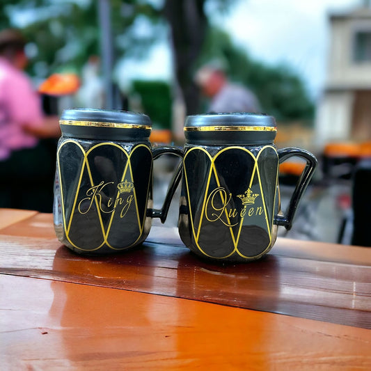 King Queen Mugs Black - Best Couple Gift